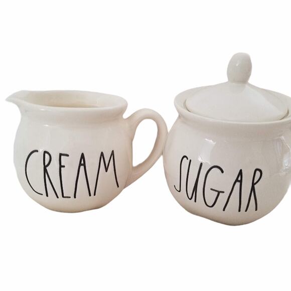 Rae Dunn Cream & Sugar Set, Cream